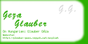 geza glauber business card