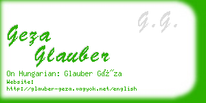 geza glauber business card